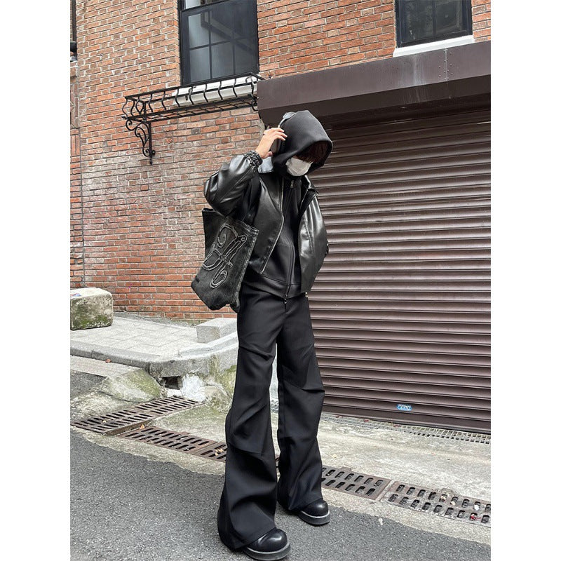 Nouveau pantalon cleanfit design de niche, plis décontractés, jambes larges